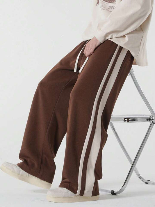 Brown Baggy Trackpants For Mens l Korean Fit