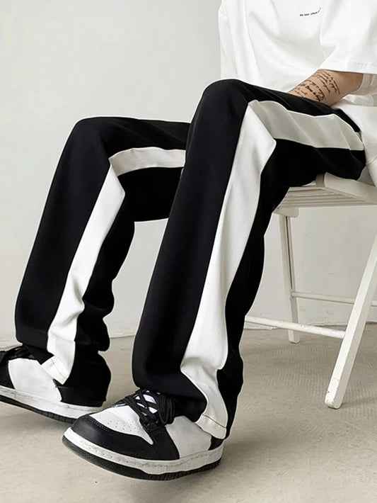 Black Track pant White Stripes l Korean Fit l Black and White Track pant