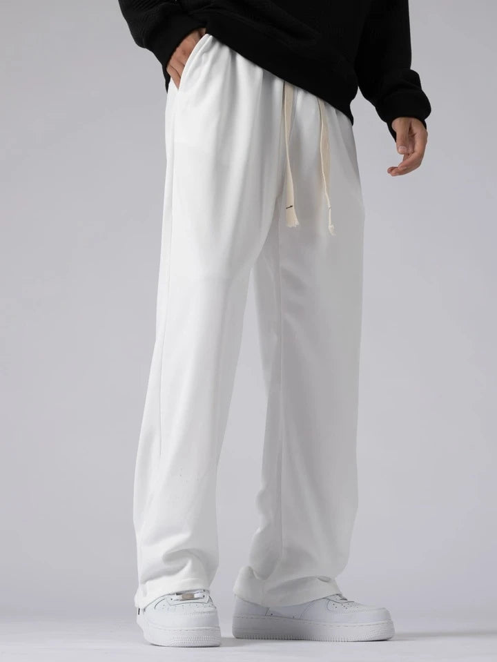 White Track pant With Zip at Bottom l Zip at Bottom l Korean Fit