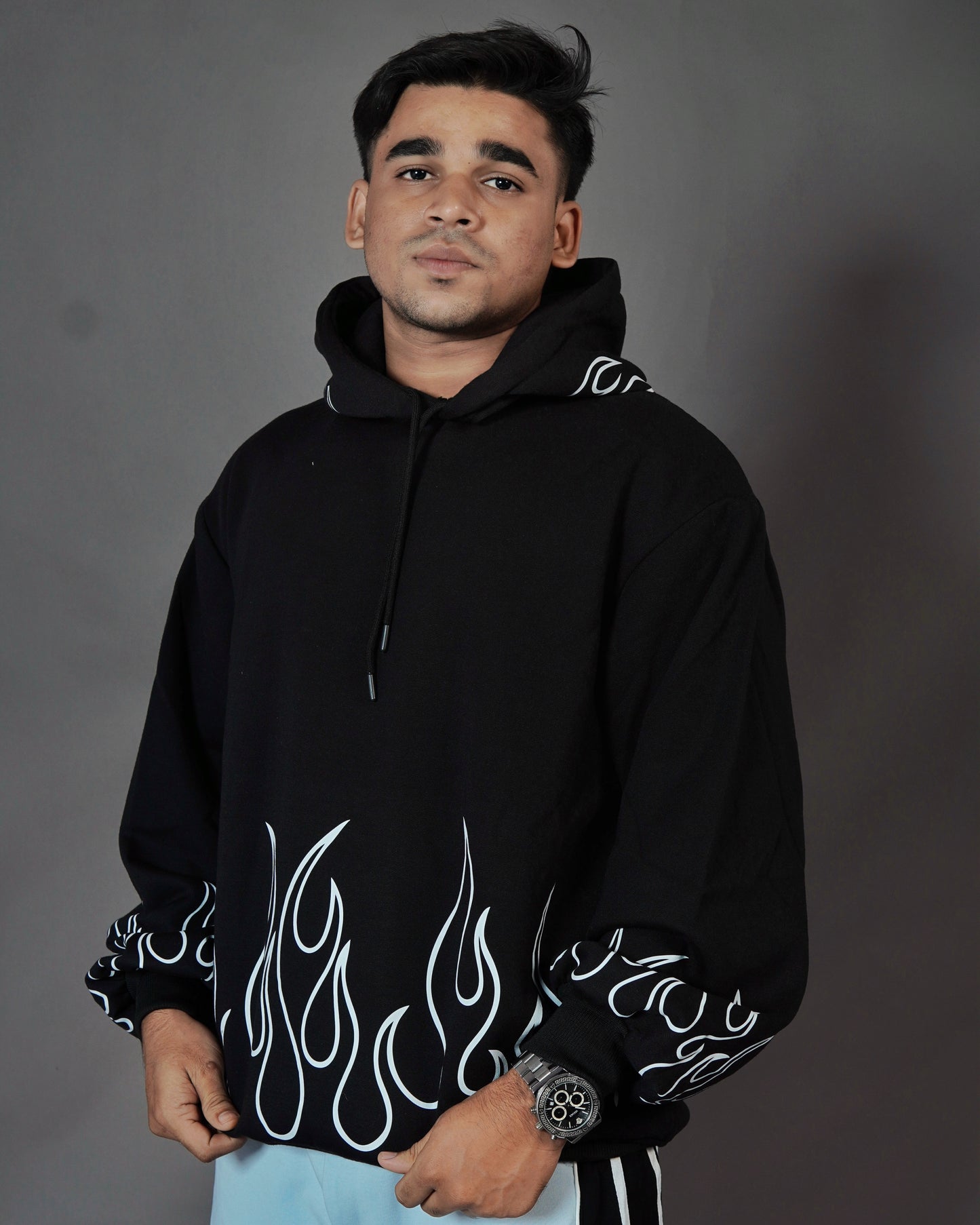 Black Flame Oversized Hoodie l Unisex Hoodie For Mens l TSF