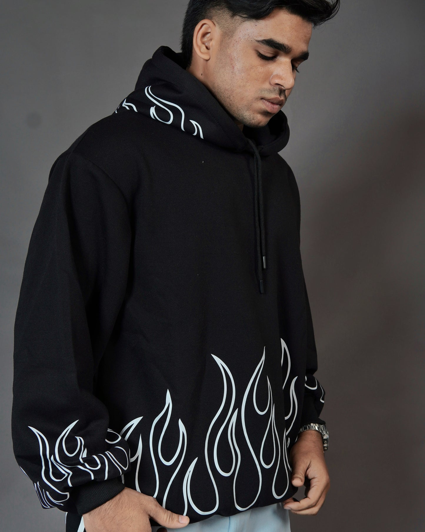 Black Flame Oversized Hoodie l Unisex Hoodie For Mens l TSF