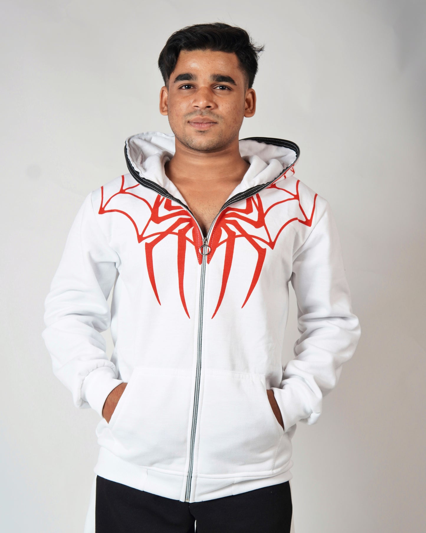 White Spiderman Hoodie Embroidery Hoodie l Unisex Hoodie l TSF