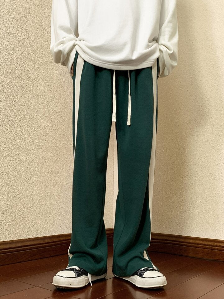 Green Color Baggy Trackpant l Korean Fit l TSF