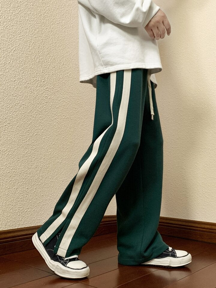 Green Color Baggy Trackpant l Korean Fit l TSF