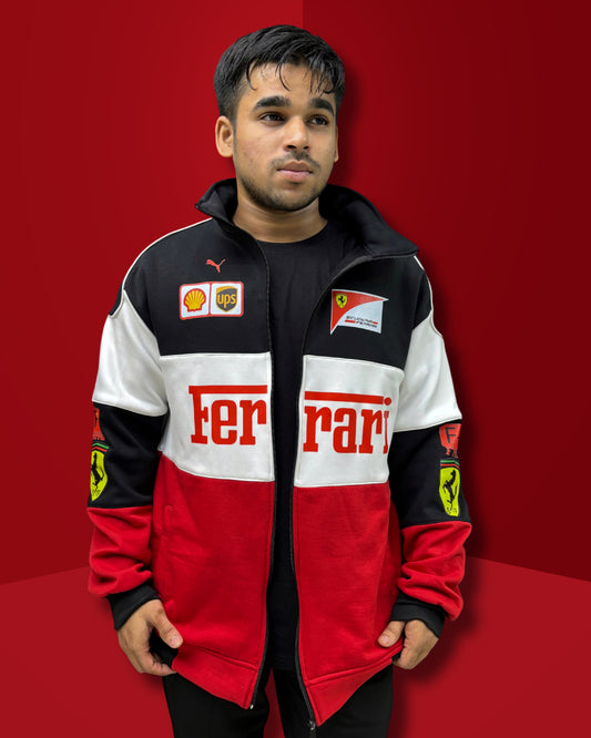 Ferrari Racing  vintage jackets | F1 red , white and black jackets | TSF | Racing jackets for men