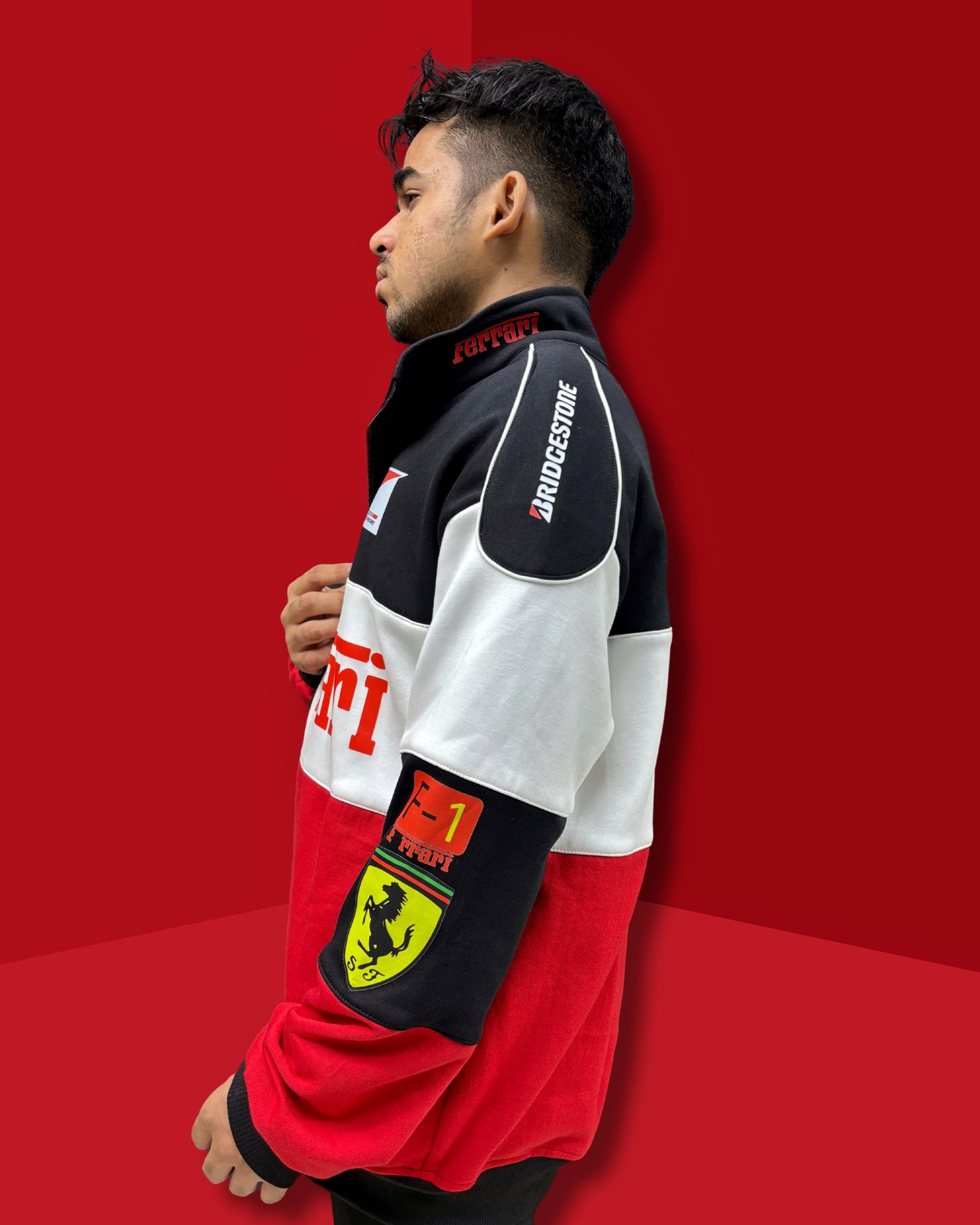 Ferrari Racing  vintage jackets | F1 red , white and black jackets | TSF | Racing jackets for men