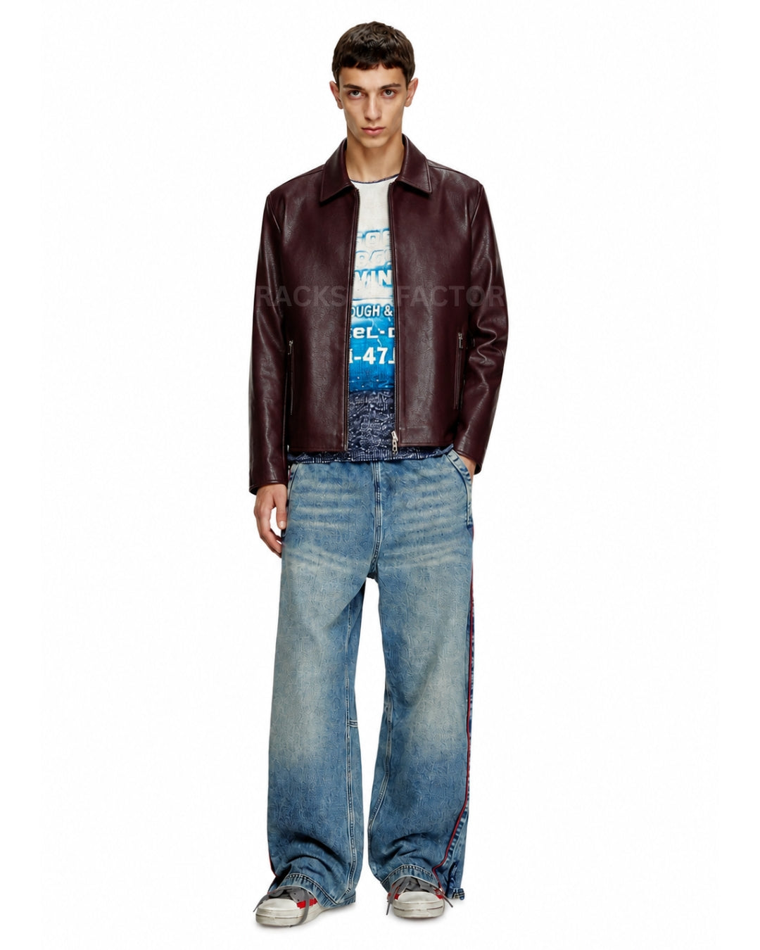 WINE RED LEATHER JACKET – UNISEX