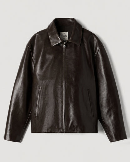 MOCHA BROWN LEATHER JACKET – UNISEX