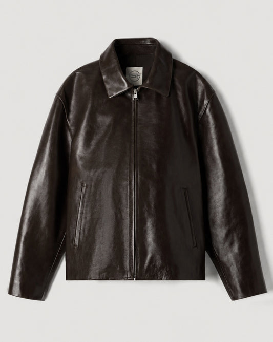 MOCHA BROWN LEATHER JACKET – UNISEX