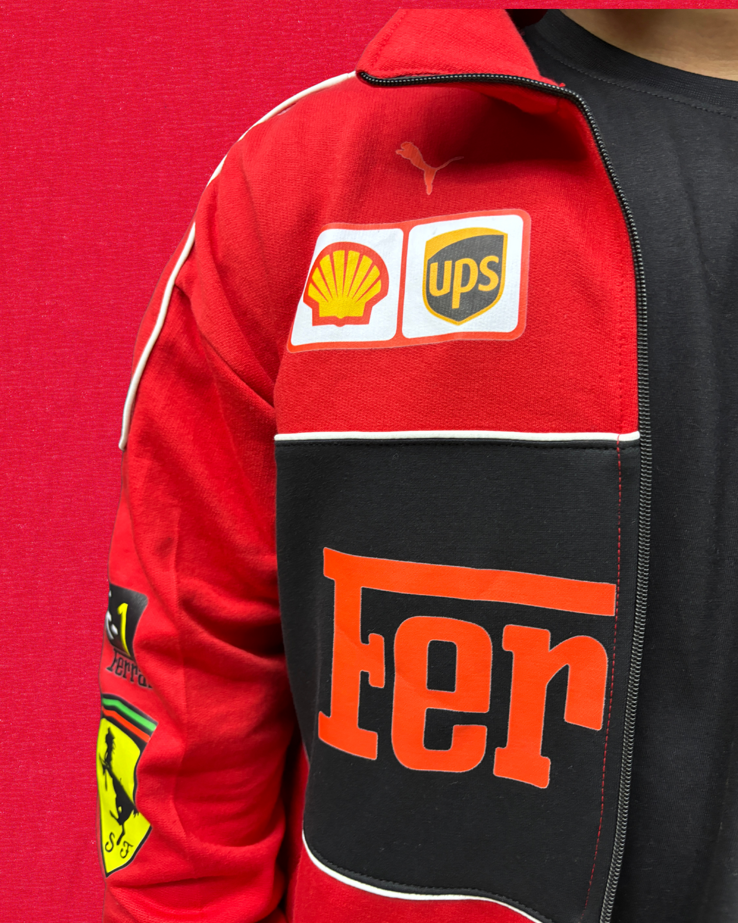 Ferrari Racing jacket vintage F1 Red and black jackets | TSF | Racing jackets for men