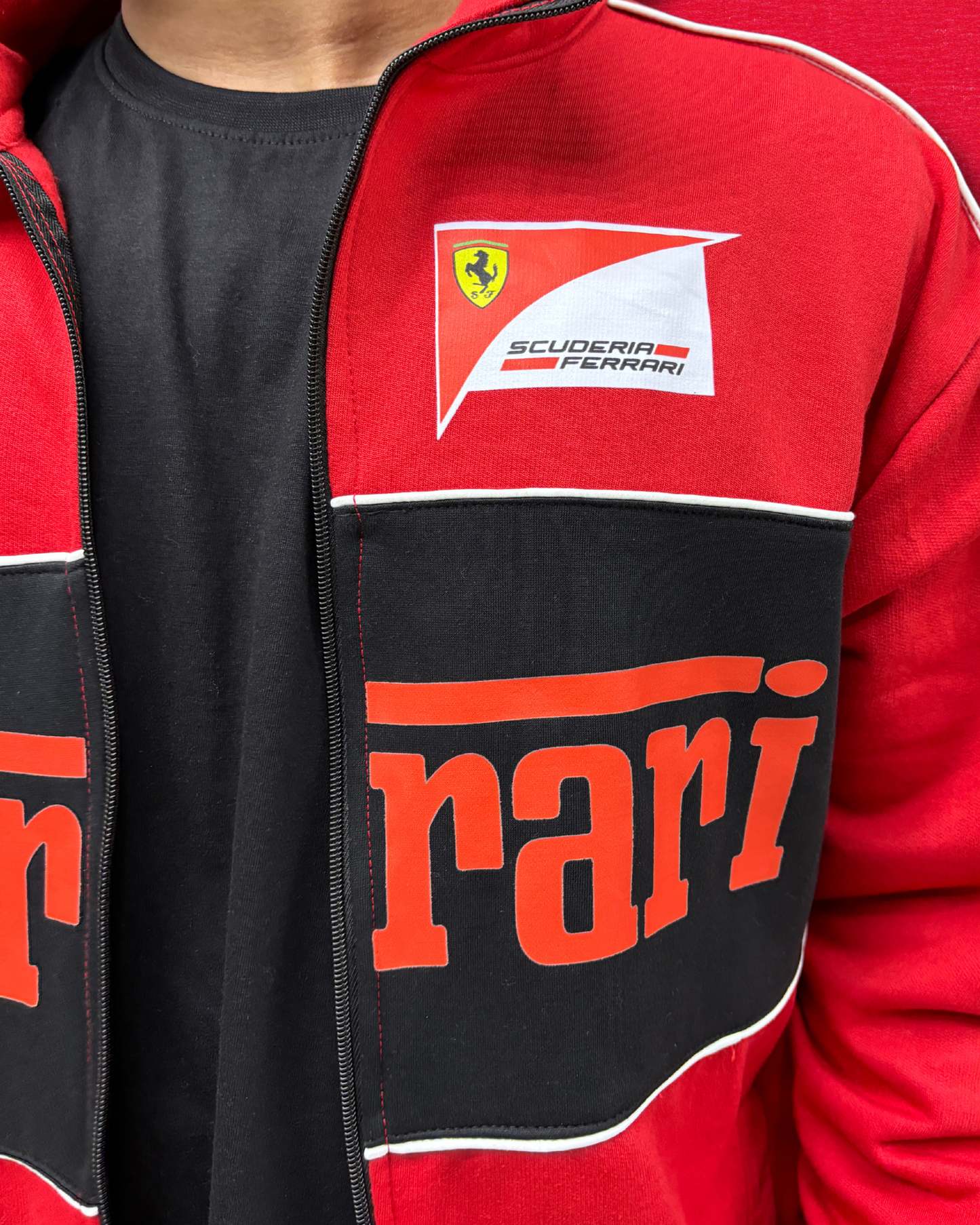 Ferrari Racing jacket vintage F1 Red and black jackets | TSF | Racing jackets for men