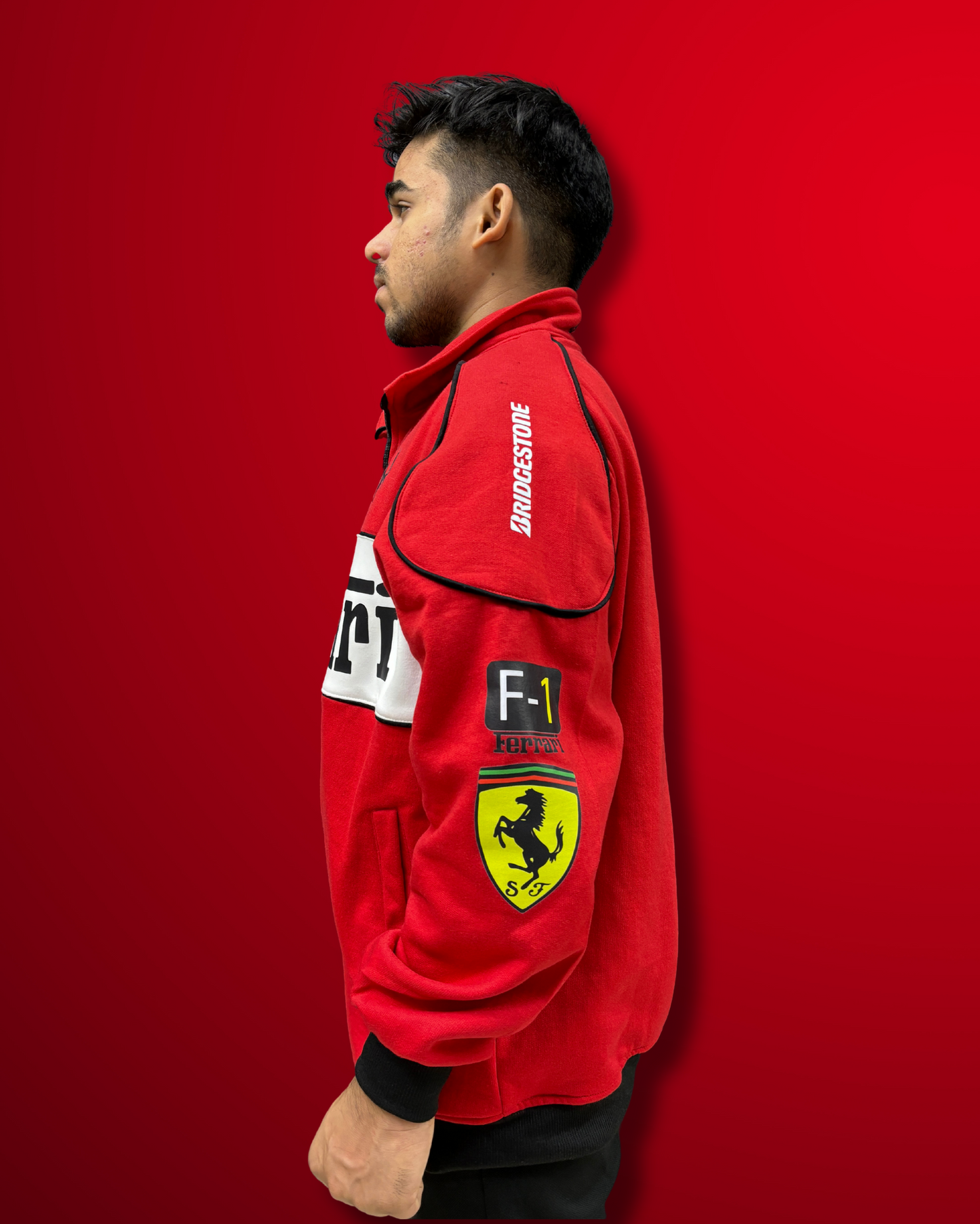 Ferrari Racing jacket vintage F1 Red and black jackets | TSF | Racing jackets for men