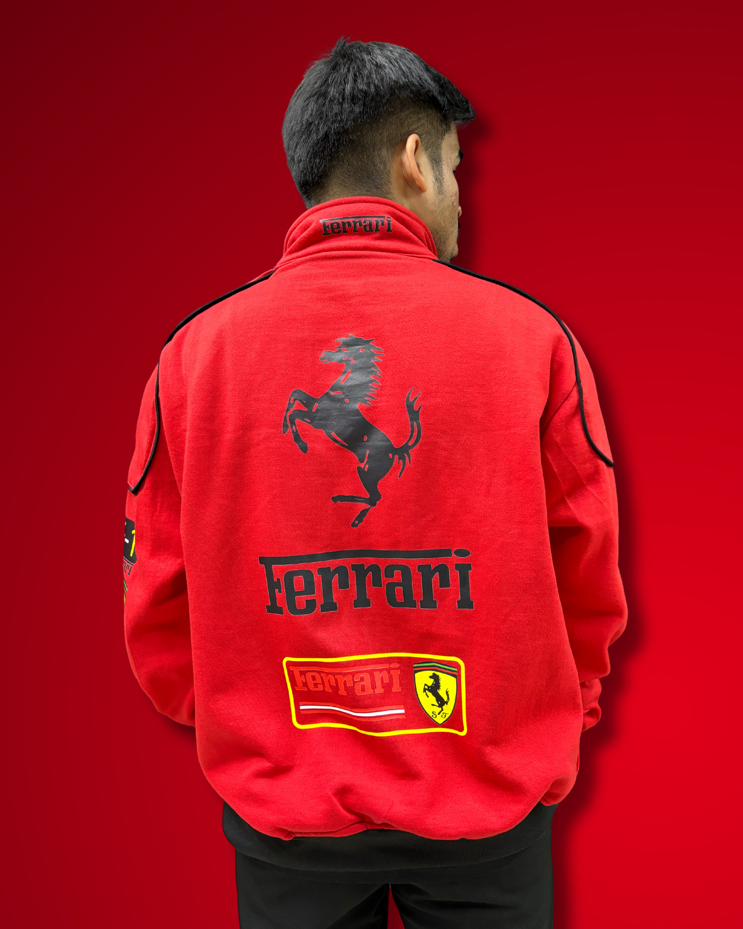 Ferrari Racing jacket vintage F1 Red and black jackets | TSF | Racing jackets for men