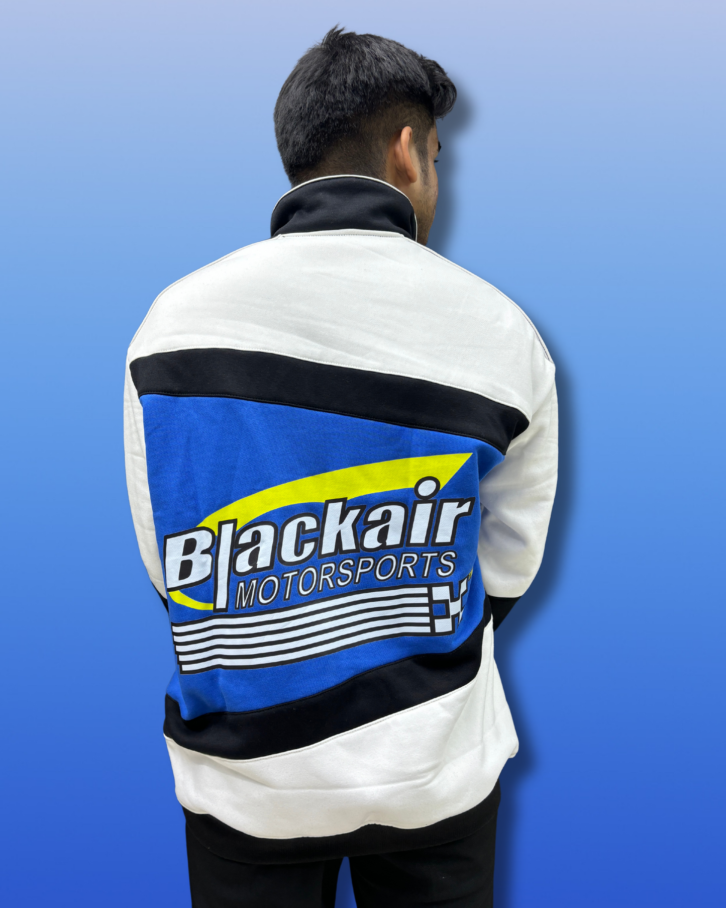 Black Air Racing Rider cotton Jacket | Jacket for men | TSF | White and Blue | Racing jackets