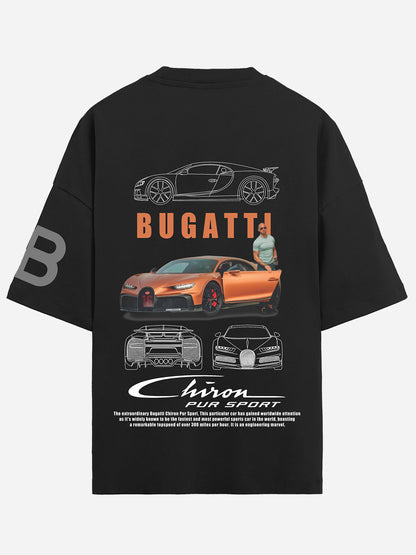 BUGATTI BLACK UNISEX T-SHIRT