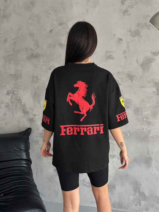 Black Ferrari Racing Tshirt l Vintage Racing Tshirt