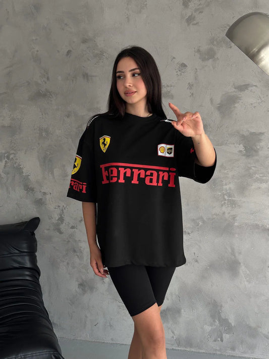 Black Ferrari Racing Tshirt l Vintage Racing Tshirt