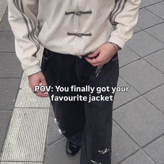 Beige CNY jacket for men & women - Chinese New Year jacket
